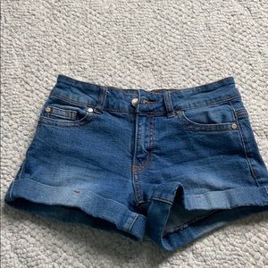 Mid rise jean shorts